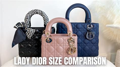 micro lady dior red|lady dior mini vs small.